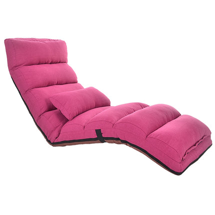 C1 Lazy Couch Tatami Foldable Single Recliner Bay Window Creative Leisure Floor Chair, Size: 175x56x20cm(Rose Red)-garmade.com