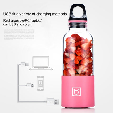 Bingo 500ml Mini Portable USB Rechargeable Electric Juicer Cup Juicer Blender, 22000 Revolutions Per Minute(Pink)-garmade.com