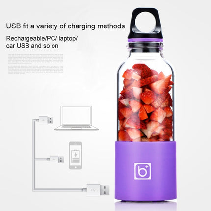 Bingo 500ml Mini Portable USB Rechargeable Electric Juicer Cup Juicer Blender, 22000 Revolutions Per Minute(Purple)-garmade.com