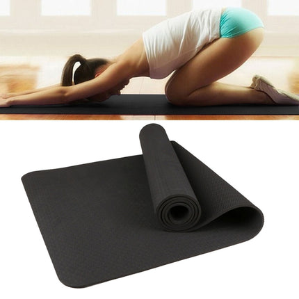 6mm Thickness Eco-friendly TPE Anti-skid Home Exercise Yoga Mat, Size:183*61cm(Black)-garmade.com