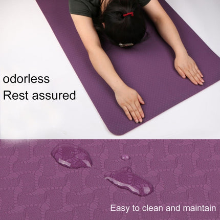 6mm Thickness Eco-friendly TPE Anti-skid Home Exercise Yoga Mat, Size:183*61cm(Dark Blue)-garmade.com