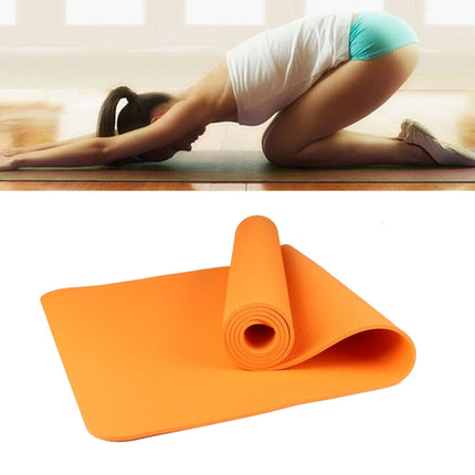 6mm Thickness Eco-friendly TPE Anti-skid Home Exercise Yoga Mat, Size:183*61cm(Orange)-garmade.com