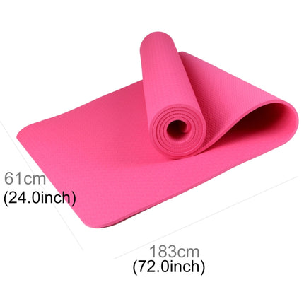 6mm Thickness Eco-friendly TPE Anti-skid Home Exercise Yoga Mat, Size:183*61cm(Pink)-garmade.com