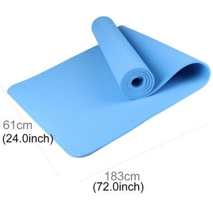 6mm Thickness Eco-friendly TPE Anti-skid Home Exercise Yoga Mat, Size:183*61cm(Blue)-garmade.com