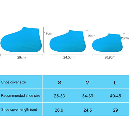 Waterproof Antiskid Silicone Outdoor Rainboots Shoes Cover, Size: S (25-33)(Black)-garmade.com