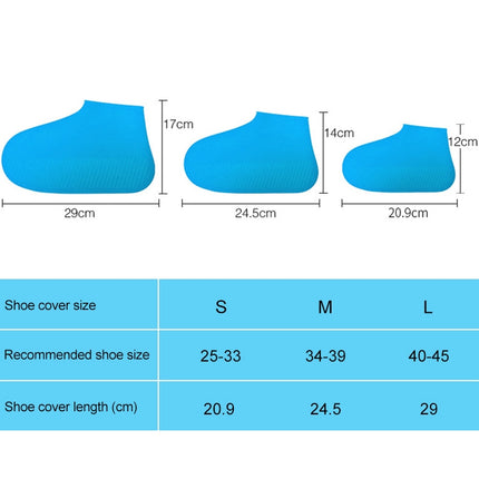 Waterproof Antiskid Silicone Outdoor Rainboots Shoes Cover, Size: S (25-33)(Sky Blue)-garmade.com