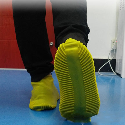 Waterproof Antiskid Silicone Outdoor Rainboots Shoes Cover, Size: S (25-33)(Yellow)-garmade.com