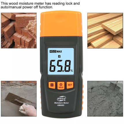 BENETECH GM605 Digital Wood Moisture Meter Humidity Tester Timber Damp Detector-garmade.com