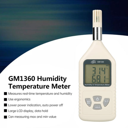 BENETECH GM1360 LCD Probe Industry Digital Humidity & Temperature Meter-garmade.com