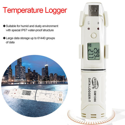 BENETECH GM1366 USB Digital Temperature and Humidity Recorder Meter with Alarm-garmade.com