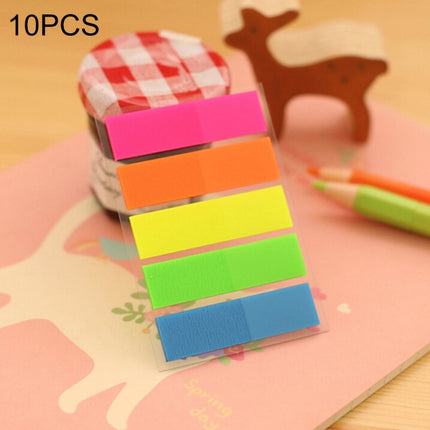 10 PCS Full Color Type Creative Fluorescence Classification Indexes Paste Sticks PET Bookmarks Sticky Note Stationeries-garmade.com