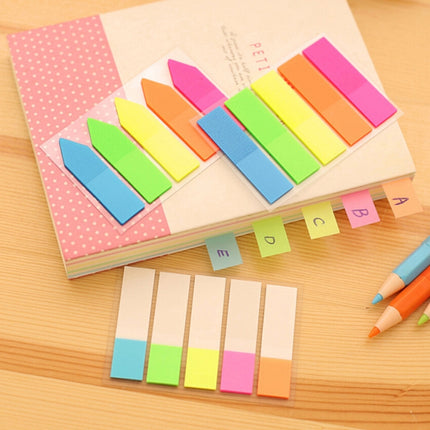 10 PCS Full Color Type Creative Fluorescence Classification Indexes Paste Sticks PET Bookmarks Sticky Note Stationeries-garmade.com