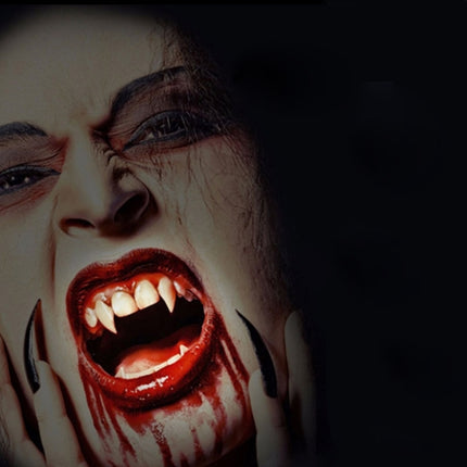 1 Pair 15mm Halloween Party Dentures Props Vampire Zombie Devil Fangs Teeth-garmade.com
