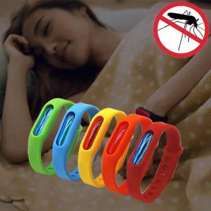 5 PCS Anti-mosquito Silicone Repellent Bracelet Buckle Wristband Bugs Away, Suitable for Children and Adults, Length:23cm, Random Color Delivery-garmade.com
