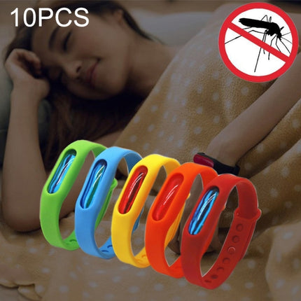 10 PCS Anti-mosquito Silicone Repellent Bracelet Buckle Wristband Bugs Away, Suitable for Children and Adults, Length:23cm, Random Color Delivery-garmade.com