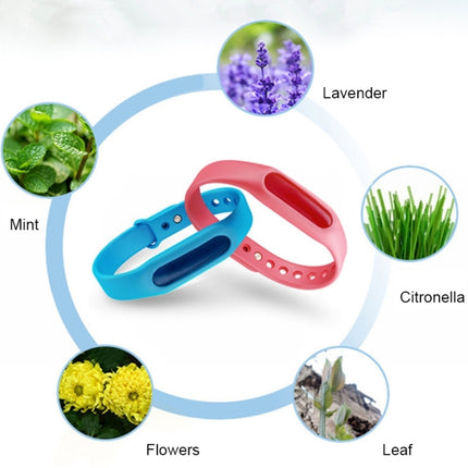 5 PCS Anti-mosquito Silicone Repellent Bracelet Buckle Wristband Bugs Away, Suitable for Children and Adults, Length:23cm, Random Color Delivery-garmade.com
