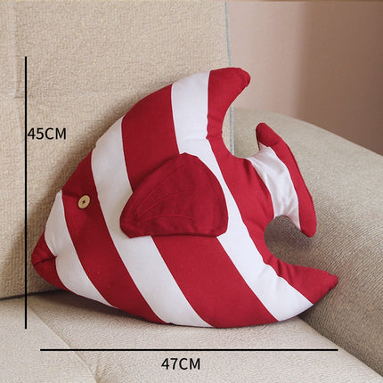 Fish Shape Cushion Bed Backrest Support Throw Pillow with Pillow Insert, Size: 48 x 45cm(Red)-garmade.com