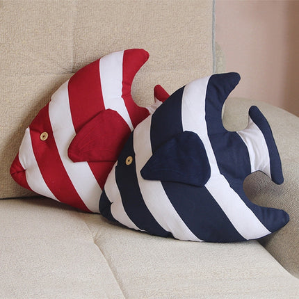 Fish Shape Cushion Bed Backrest Support Throw Pillow with Pillow Insert, Size: 48 x 45cm(Blue)-garmade.com