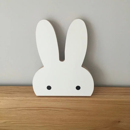 Creative Design Wooden Rabbit Wall Hanger Hook for Home Office, Max Load Weight: 2kg(White)-garmade.com