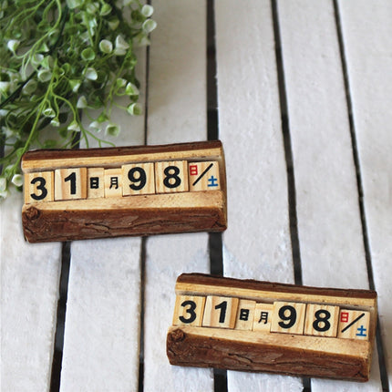 2 PCS Creative Wooden Cubes Perpetual Calendar Desk Decorations, Size: 12*5.5*4.5cm-garmade.com