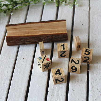 2 PCS Creative Wooden Cubes Perpetual Calendar Desk Decorations, Size: 12*5.5*4.5cm-garmade.com