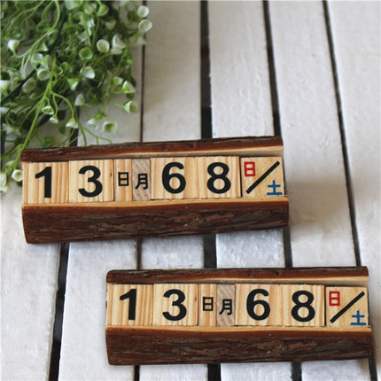 2 PCS Creative Wooden Cubes Perpetual Calendar Desk Decorations, Size: 16*6*5cm-garmade.com