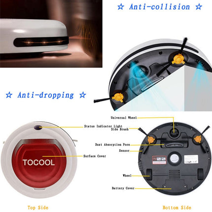 TOCOOL TC-350 Smart Vacuum Cleaner Household Sweeping Cleaning Robot with Remote Control(Red)-garmade.com