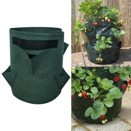 6 Pockets 26L / 7 Gallon Non-woven Felt Strawberry Planting Bag, Size: 30X35cm(Green)-garmade.com