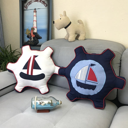 Pirate style Cushion Bed Backrest Support Throw Pillow with Pillow Insert, Size: 47 x 47cm(Blue)-garmade.com