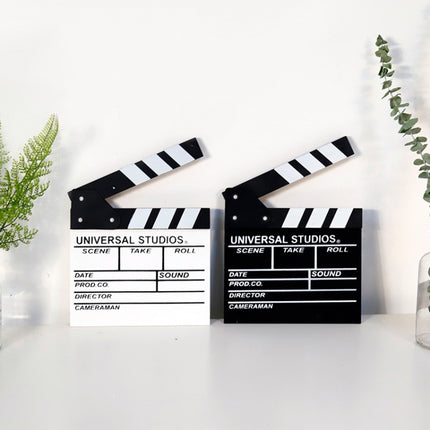 2 PCS Wooden Clapboard Director Film Movie Clapper Board Slate Home Decoration, Random Color Delivery-garmade.com