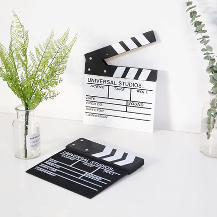 2 PCS Wooden Clapboard Director Film Movie Clapper Board Slate Home Decoration, Random Color Delivery-garmade.com