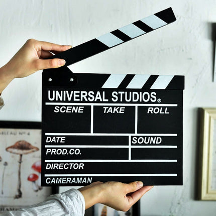 2 PCS Wooden Clapboard Director Film Movie Clapper Board Slate Home Decoration, Random Color Delivery-garmade.com