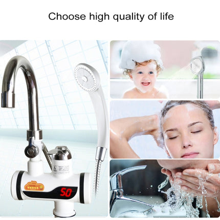 3s Fast Heat Electrothermal Rotatable Faucet Water Tap with Digital Display, 220V, Size: L-garmade.com