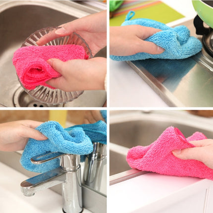 5 PCS Bamboo Fiber Washing Dish Towel Kitchen Cleaning Cloth Double-Sided Scouring Cloth Water Absorption Non-Stick Oil,Can Hang,Random Color Delivery-garmade.com