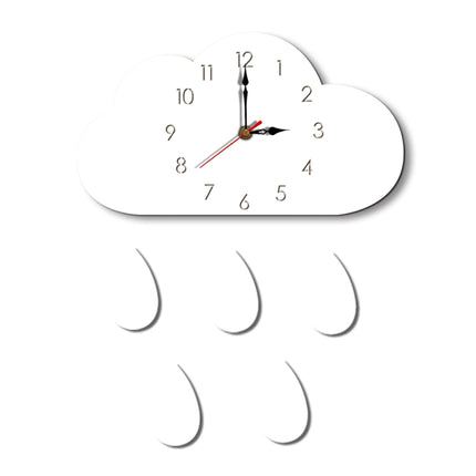 Clouds Pattern Creative Living Room Decorative Wall Clock (White)-garmade.com