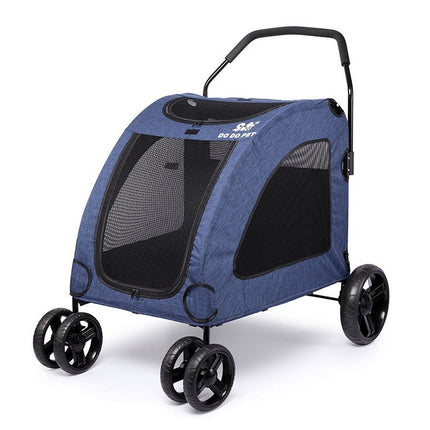 DODOPET Outdoor Portable Foldable Large Dog Pet Trolley(Blue)-garmade.com