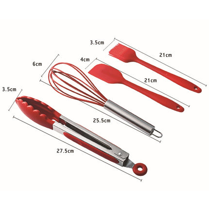 kn7050 10 in 1 Silicone Kitchen Tool Set(Black)-garmade.com