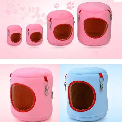 Flannel Cylinder Pet House Warm Hamster Hammock Hanging Bed Small Pets Nest, S, Size:10*9*9cm(Pink)-garmade.com