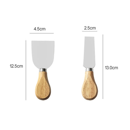kn603 4 in 1 Wooden Handle Stainless Steel Cheese Knife Baking Tool Set-garmade.com