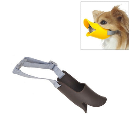 Cute Duck Mouth Shape Silicone Muzzle for Pet Dog, Size: M (Coffee)-garmade.com