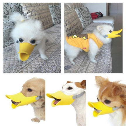 Cute Duck Mouth Shape Silicone Muzzle for Pet Dog, Size: M (Coffee)-garmade.com