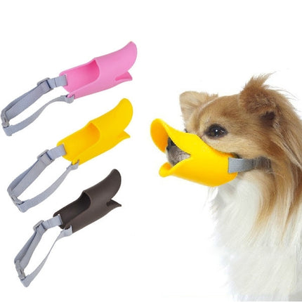 Cute Duck Mouth Shape Silicone Muzzle for Pet Dog, Size: M (Pink)-garmade.com