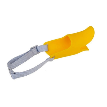 Cute Duck Mouth Shape Silicone Muzzle for Pet Dog, Size: M (Yellow)-garmade.com