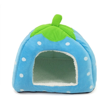 Strawberry Shaped Foldable Short Plush Pet House Nest, Size: XS-garmade.com
