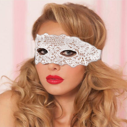 Masquerade Party Dance Sexy Lady Lace Delight Mask(White)-garmade.com