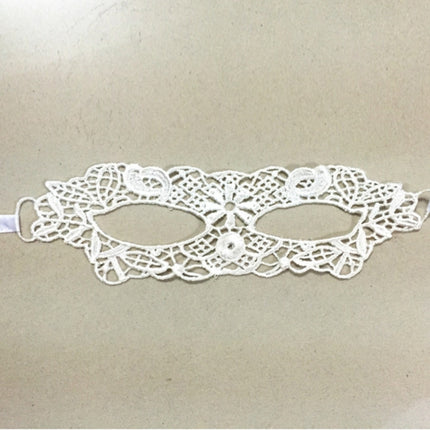Masquerade Party Dance Sexy Lady Lace Delight Mask(White)-garmade.com