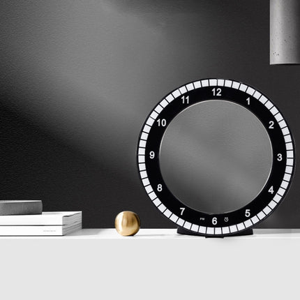 Creative Silent Circular LED Clock (Black)-garmade.com