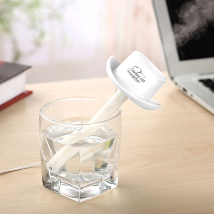 DC 5V USB Cowboy Cap Mini Humidifier Aromatherapy Air Purifier Humidifier for Office / Home Room / Car / Travel(White)-garmade.com