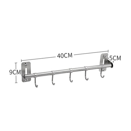 304 Stainless Steel Wall-mounted Kitchen Rack Hanging Rod-garmade.com