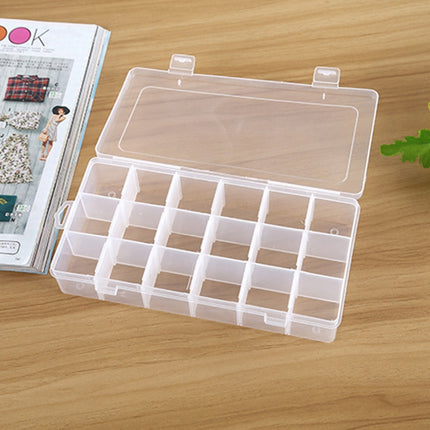 Plastic Organizer Container Storage Box 18 Slots Removable Grid Compartment for Jewelry Earring Fishing Hook Small Accessories-garmade.com